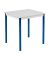 Schreibtisch, 74cm (H), 70x60cm (BxT), rechteckig, grau / blau