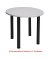 Tischplatte 25-PLAT-80DRPG grau halbrund 80x40 cm (BxT)