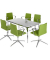 Schreibtisch, 74cm (H), 160x80cm (BxT), rechteckig, grau / chrom