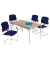 Schreibtisch, 74cm (H), 140x80cm (BxT), rechteckig, buche / chrom