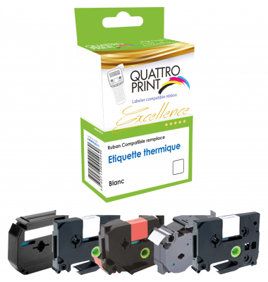 Schriftband KRED91208, 12mm x 7m, schwarz/silber, laminiert, kompatibel zu LetraTag 91208 / S0721730