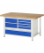 RAU Werkbank 1500x900x840-1040mm 7xSchublade-TA l.gre.bl