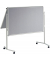 Moderationstafel Pro, 120x150cm, Glasfaser + Glasfaser (beidseitig), pinnbar, klappbar, mit Rollen, grau + grau