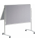 Moderationstafel Pro, 120x150cm, Glasfaser + Glasfaser (beidseitig), pinnbar, klappbar, mit Rollen, grau + grau