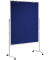 Moderationstafel Professional, 120x150cm, Textil + Textil (beidseitig), pinnbar, mit Rollen, blau + blau