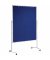 Moderationstafel Professional, 120x150cm, Textil + Textil (beidseitig), pinnbar, mit Rollen, blau + blau