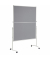 Moderationstafel Pro 638 13 82, 120x150cm, Textil + Textil (beidseitig), pinnbar, klappbar, mit Rollen, grau + grau