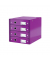 Schubladenbox Click&Store 6049-00-62 violett/violett metallic 4 Schubladen geschlossen