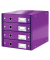 Schubladenbox Click&Store 6049-00-62 violett/violett metallic 4 Schubladen geschlossen