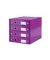 Schubladenbox Click&Store 6049-00-62 violett/violett metallic 4 Schubladen geschlossen