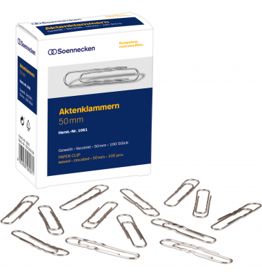 Aktenklammern 1061, 50mm, Metall verzinkt silber