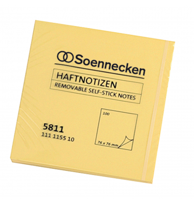 Haftnotizen 5811, 76x76mm, gelb, quadratisch