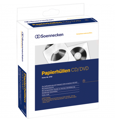 CD/DVD-H&uuml;llen 03750 Papier 124x124mm wei&szlig;