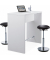 Stehtisch Premium, h&ouml;henverstellbar 113cm (H), 120x60cm (BxT), rechteckig, grau / lichtgrau