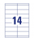 Etiketten C32258-25, weiß 105x38mm, rechteckig, 