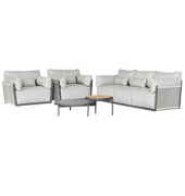 Loungegruppe Bilbao, anthrazit Kunststoff, Metall, 5-teilig