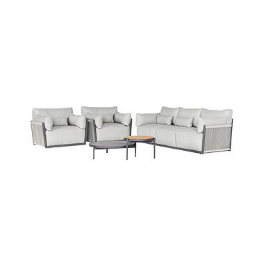 Loungegruppe Bilbao, anthrazit Kunststoff, Metall, 5-teilig