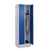 Spind Classic PLUS enzianblau, lichtgrau 080020-20 S10003, 2 Schließfächer 60,0 x 50,0 x 195,0 cm