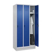 Spind Classic PLUS enzianblau, lichtgrau 080020-30 S10003, 3 Schließfächer 90,0 x 50,0 x 195,0 cm