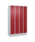 Spind Classic PLUS lichtgrau, rubinrot 080020-40 S10001, 4 Schließfächer 120,0 x 50,0 x 195,0 cm