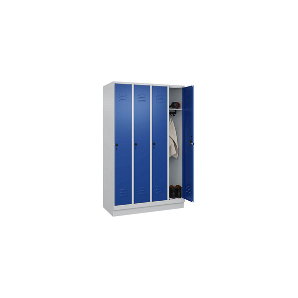 4066681656420 - Spind Classic PLUS enzianblau lichtgrau 080020-40 S10003 4 Schließfächer 1200 x 500 x 1950 cm 4066681656420 C+P-Möbel 4066681656420 - Spind Classic PLUS enzianblau lichtgrau 080020-40 S10003 4 Schließfächer 1200 x 500 x 1950 cm 4066681656420 C+P-Möbel