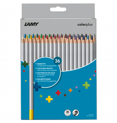 Farbstifte-Set colorplus, 1233470, farbig sortiert, dreikant, ergonomisch, Packung