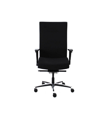 B&uuml;rostuhl TITANOS, schwarz / alu poliert/schwarz, mit verstellbaren Armlehnen, bis 200kg, ohne Kopfst&uuml;tze