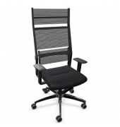 Bürostuhl Lordo Stoff schwarz, Gestell alu