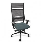 Bürostuhl Lordo, grau / silber, mit Armlehnen, bis 125kg