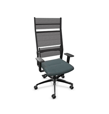Bürostuhl Lordo, grau / silber, mit Armlehnen, bis 125kg