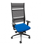 Bürostuhl Lordo Stoff blau, Gestell alu