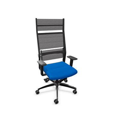 Bürostuhl Lordo Stoff blau, Gestell alu