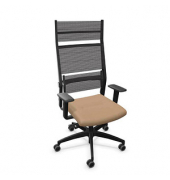Bürostuhl Lordo Stoff braun, Gestell schwarz