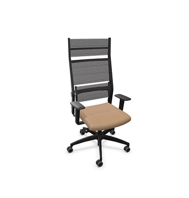 Bürostuhl Lordo Stoff braun, Gestell schwarz