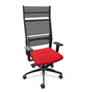 Bürostuhl Lordo Stoff rot, Gestell alu