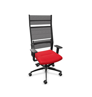 Bürostuhl Lordo Stoff rot, Gestell alu
