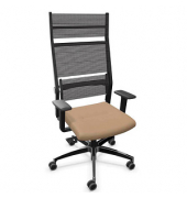 Bürostuhl Lordo Stoff braun, Gestell alu