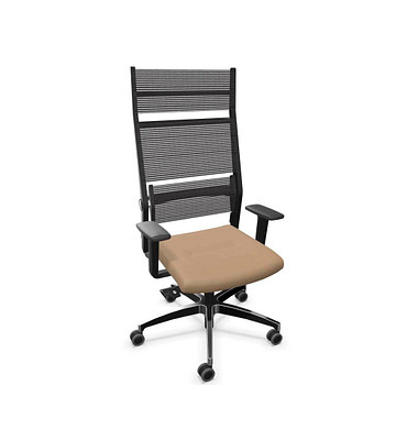 Bürostuhl Lordo Stoff braun, Gestell alu