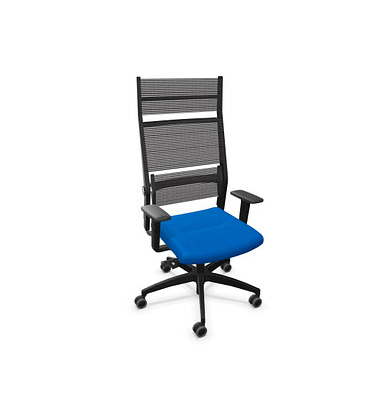 Bürostuhl Lordo Stoff blau, Gestell schwarz