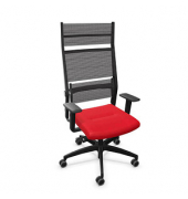 Bürostuhl Lordo Stoff rot, Gestell schwarz