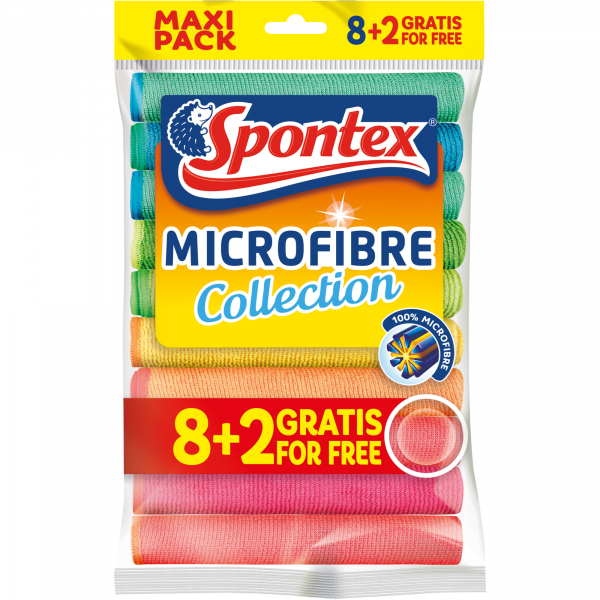 Spontex Mikrofasertuch Microfibre Collection 19780028, 10 Tücher, 30x30cm, farbig sortiert 3384122300178 Spontex 10 Stück