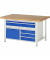 RAU Werkbank 1500x900x840-1040mm 5xSchublade-TA 1xTür l.gre.bl
