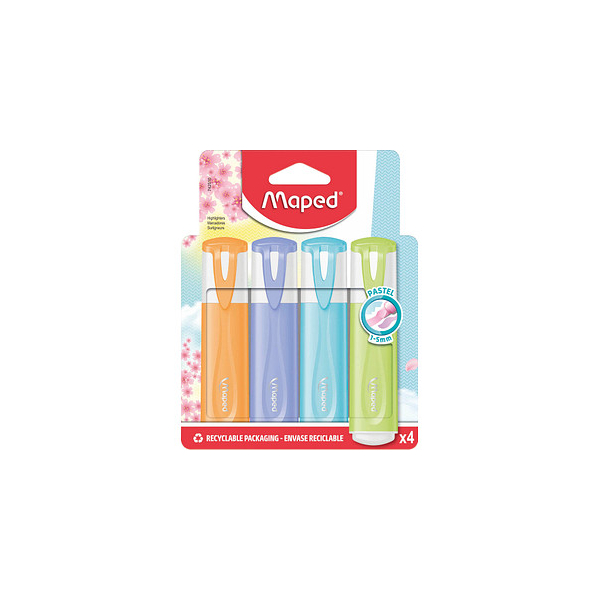 3154147425107 - Textmarker Fluo Peps pastell 742510 Etui 4-farbig sortiert pastell 1-5mm Keilspitze 3154147425107 maped 4 Stück 3154147425107 - Textmarker Fluo Peps pastell 742510 Etui 4-farbig sortiert pastell 1-5mm Keilspitze 3154147425107 maped 4 Stück