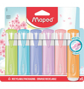 Textmarker Fluo Peps pastell, 742511, Etui, 6-farbig sortiert, 1-5mm Keilspitze