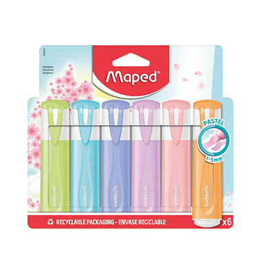 Textmarker Fluo Peps pastell, 742511, Etui, 6-farbig sortiert, 1-5mm Keilspitze Textmarker Fluo Peps pastell, 742511, Etui, 6-farbig sortiert, 1-5mm Keilspitze