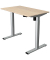 Sitz-Steh-Schreibtisch Move 1 base, elektrisch höhenverstellbar, 73-123cm (H), 100x60cm (BxT), rechteckig, ahorn / silber