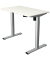 Sitz-Steh-Schreibtisch Move 1 base, elektrisch höhenverstellbar, 73-123cm (H), 100x60cm (BxT), rechteckig, weiß / silber