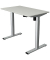 Sitz-Steh-Schreibtisch Move 1 base, elektrisch höhenverstellbar, 73-123cm (H), 100x60cm (BxT), rechteckig, lichtgrau / silber