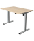 Sitz-Steh-Schreibtisch Move 1 base, elektrisch höhenverstellbar, 73-123cm (H), 120x80cm (BxT), rechteckig, ahorn / silber