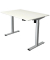 Sitz-Steh-Schreibtisch Move 1 base, elektrisch höhenverstellbar, 73-123cm (H), 120x80cm (BxT), rechteckig, weiß / silber